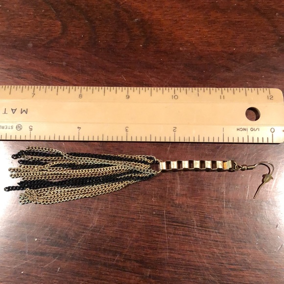 high end mixed metal long pierced earrings - Picture 3 of 9